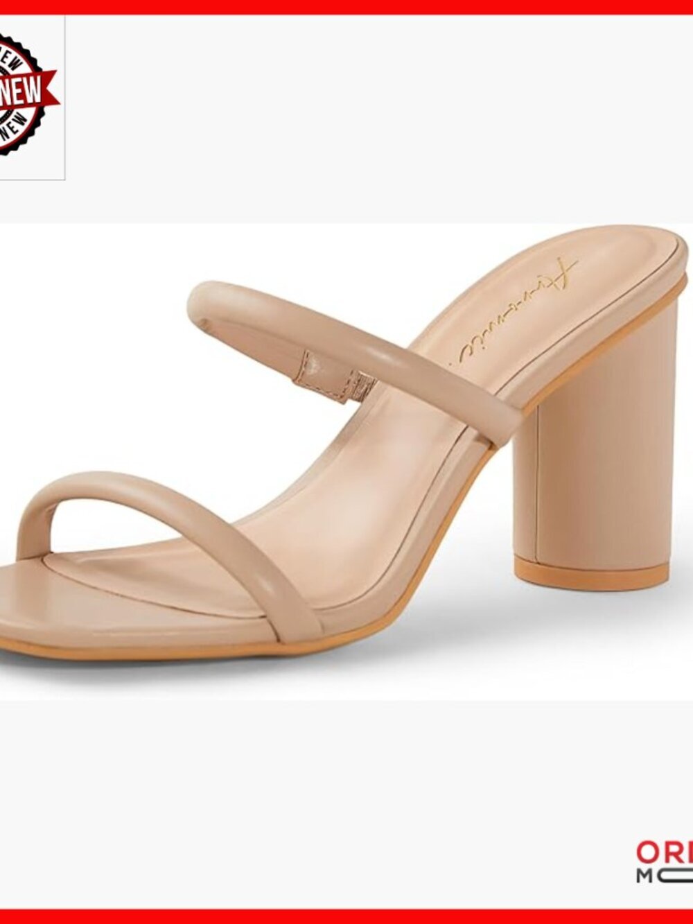 Square Open Toe Heeled Sandals Two Strap Chunky Heels Party Dressy Shoes
